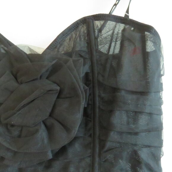URBAN OUTFITTERS OUT FROM UNDER Rosabelle Tulle Rose Corset Black Whimsigoth NWT - Picture 4 of 14